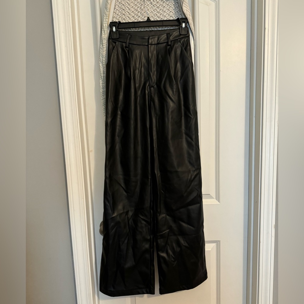 Princess Polly black leather trousers